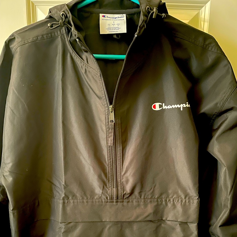 Champion Black Hooded Jacket…Light weight…